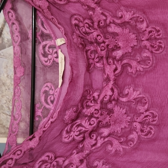 Soft Surroundings Hermosa Silk Tunic Dress P Large Plumberry Holidays Luxury - Picture 7 of 16